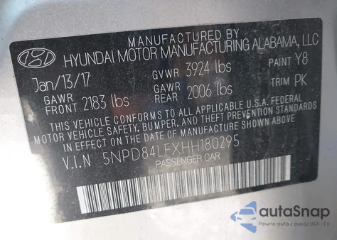 2017 Hyundai Elantra Se из США, поврежденный, VIN 5NPD84LFXHH180295